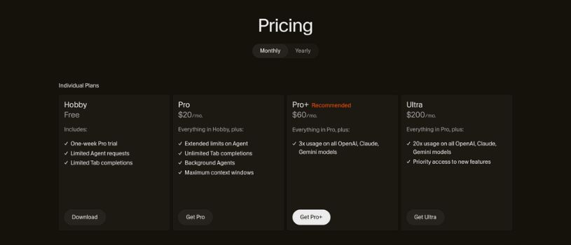 Cursor AI Pricing