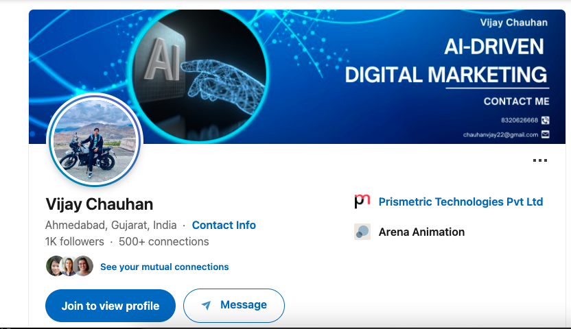 Vijay Chauhan Linkedin Profile