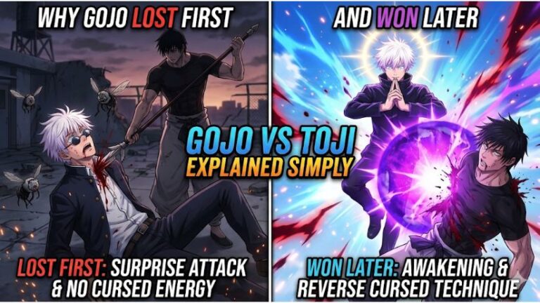 Gojo vs Toji Explained Simply Why Gojo Lost First and Won Later