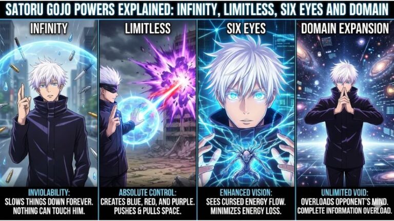 Satoru Gojo Powers Explained Infinity, Limitless, Six Eyes and Domain