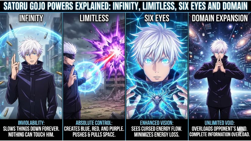 Satoru Gojo Powers Explained Infinity, Limitless, Six Eyes and Domain
