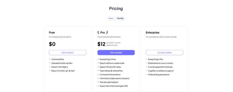 Lottielab Plans and Pricing