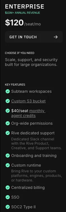 Rive Enterprise Plan