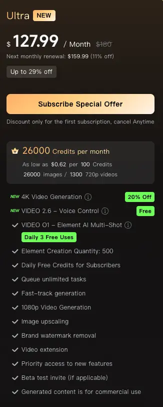 Kling Ultra Plan