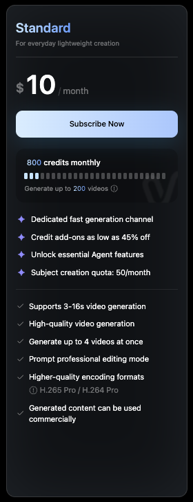 vidu ai pricing plan