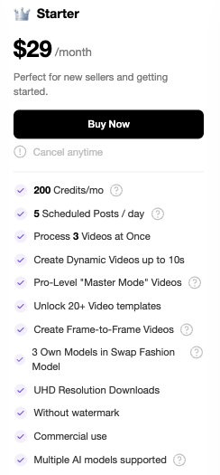 SellerPic Starter Plan